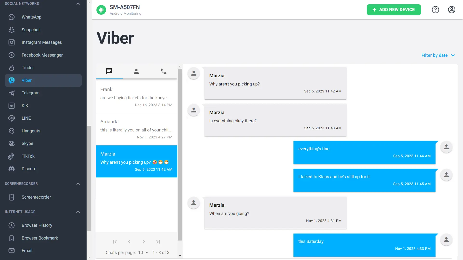 mSpy Viber monitoring