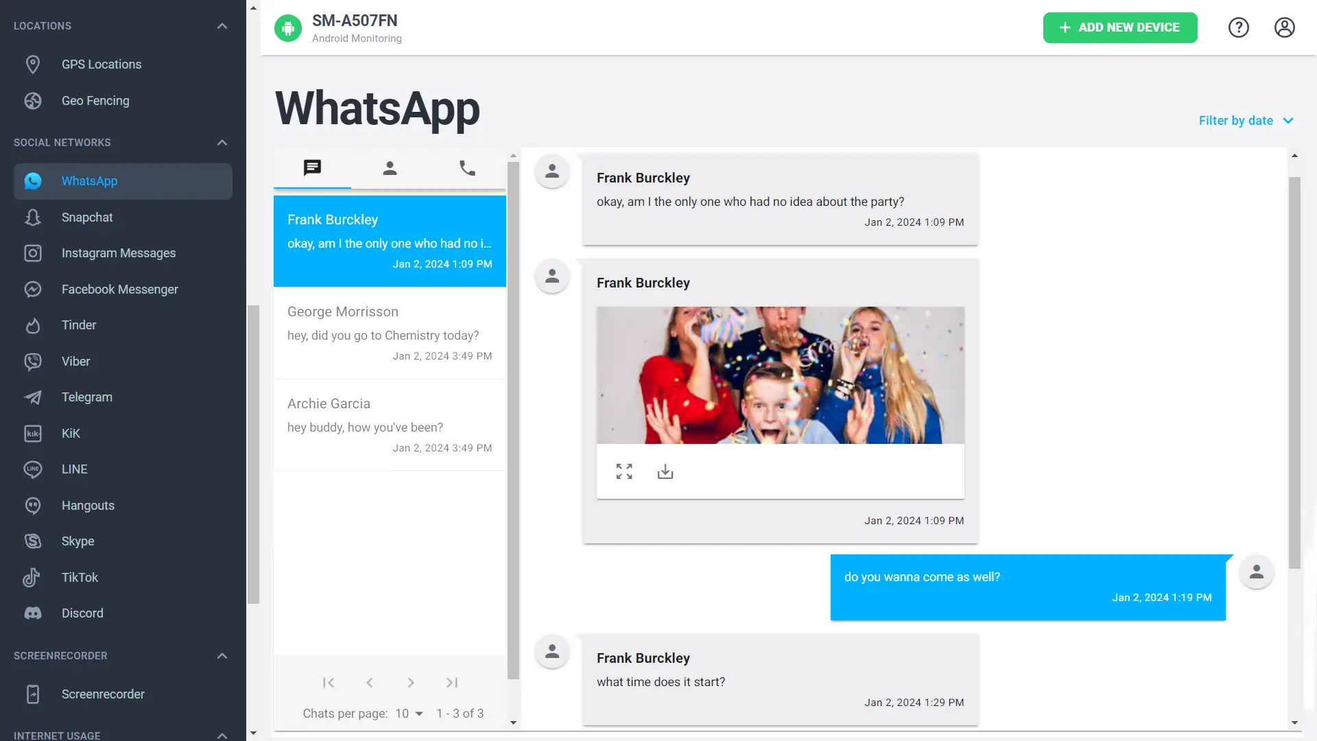 mSpy WhatsApp monitoring